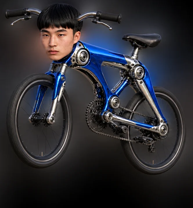 Blue chrome KIMCHIBIKE cruiser